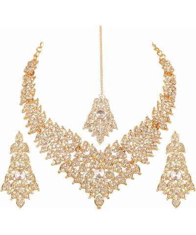 Bollywood Glamour Wedding Evening Wear Jewelry Necklace for Women D622 Gold $11.00 Necklaces