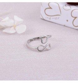 925 Sterling Silver Inspirational Jewelry Rings Adjustable Ring Personality Encouragement Gift for Teens Girls Women This Too...