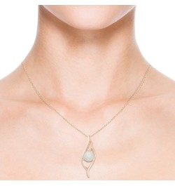 Natural Moonstone Solitaire Pendant Necklace for Women, Girls in 14K Solid Gold/Sterling Silver | Jewelry Gift for Her | Birt...