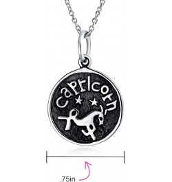 Personalize Astrology Constellation Celestial Horoscope Disc Medallion Pendant Zodiac Necklace For Women Oxidized Sterling Si...