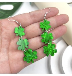 3 Pairs St Patrick's Day Earrings for Women Girls, Green Shamrock Clover Earrings Irish Hat Shamrock Stud Earrings Lightweigh...