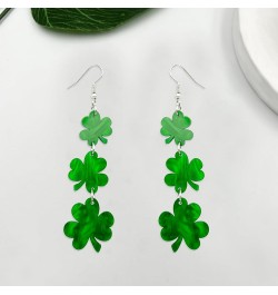 3 Pairs St Patrick's Day Earrings for Women Girls, Green Shamrock Clover Earrings Irish Hat Shamrock Stud Earrings Lightweigh...