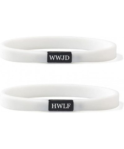 WWJD HWLF Bracelet for Teens Adults,Stainless Steel Rubber What Would Jesus Do Bracelets He Would Love First Wristband Fundra...