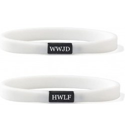 WWJD HWLF Bracelet for Teens Adults,Stainless Steel Rubber What Would Jesus Do Bracelets He Would Love First Wristband Fundra...