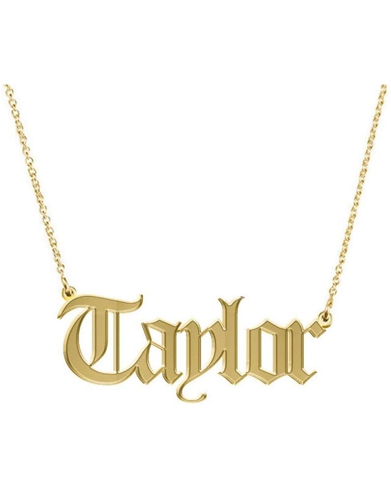 Old English Nameplate Necklaces for Women 18 Inch Gold Plated Name Necklace Taylor $15.87 Necklaces