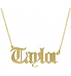 Old English Nameplate Necklaces for Women 18 Inch Gold Plated Name Necklace Taylor $15.87 Necklaces