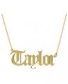 Old English Nameplate Necklaces for Women 18 Inch Gold Plated Name Necklace Taylor $15.87 Necklaces