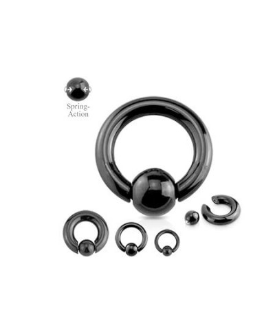 5mm 316l Surgical Steel Captive Bead Piercing Hoop 4G PA Ring Ear Gauges Spring Action CBR for Women Men 1/2 inch 12mm 4G (5m...