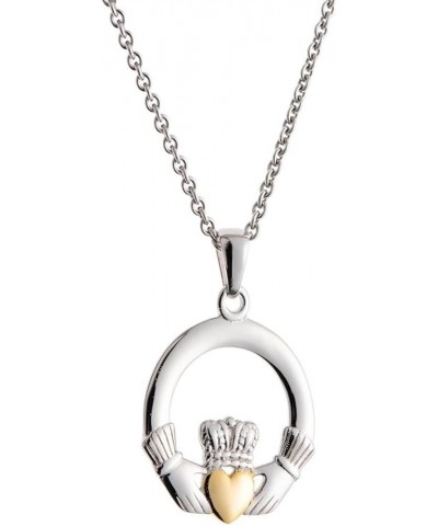 Galway Claddagh Pendant - 1.58 Gms Silver & Gold $34.87 Pendants