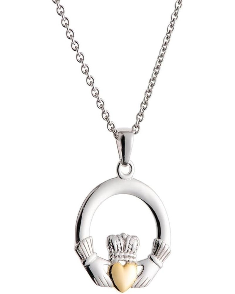 Galway Claddagh Pendant - 1.58 Gms Silver & Gold $34.87 Pendants