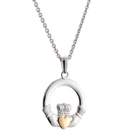 Galway Claddagh Pendant - 1.58 Gms Silver & Gold $34.87 Pendants