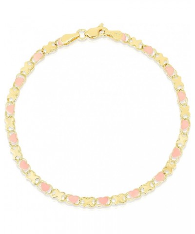 10k Yellow Gold XOXO X and Heart Double Link Bracelet, 3.5mm 8.0 Inches rose-and-yellow-gold $79.08 Bracelets