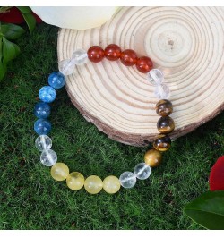 Healing Crystal Bracelet Genuine Rare Stone Bracelet Protection Anxiety Bracelet 7 Chakra Bracelet 6.5 inch Malachite Aquamar...