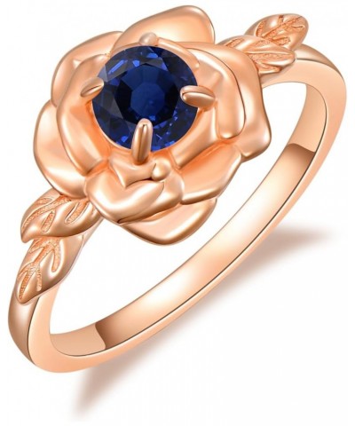 Moonstone Rose Ring Rosegold Plated Rose Engagement Ring Valentines Day Jewelry Birthday Gifts for Women Created Sapphire 8 $...