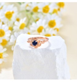 Moonstone Rose Ring Rosegold Plated Rose Engagement Ring Valentines Day Jewelry Birthday Gifts for Women Created Sapphire 8 $...