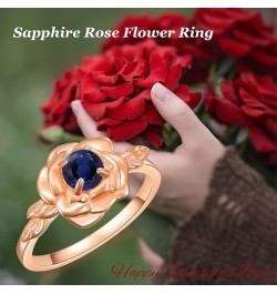 Moonstone Rose Ring Rosegold Plated Rose Engagement Ring Valentines Day Jewelry Birthday Gifts for Women Created Sapphire 8 $...