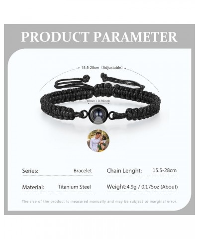 Custom Bracelet with Picture Inside, HD Printed Projection Bracelet, Fade Resistant Photo Bracelet Thickened Hand-Woven Brace...