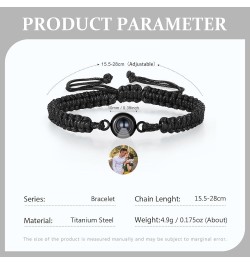 Custom Bracelet with Picture Inside, HD Printed Projection Bracelet, Fade Resistant Photo Bracelet Thickened Hand-Woven Brace...