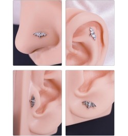 Bat Labret Studs Threadless Push Pin Earrings 316L Surgical Steel Halloween Jewelry 20g to 16g 20g 6mm Post $7.94 Body Jewelry