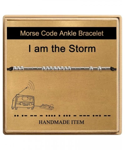 Morse Code Anklet for Women,Handmade Rope Stainless Steel Beads Ankle Bracelets for women Friend Mom Sister Daughter Girls I ...