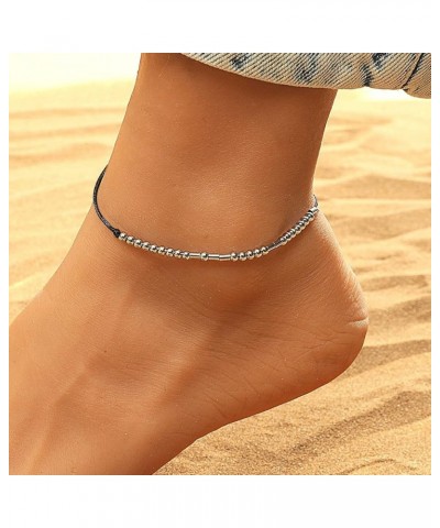 Morse Code Anklet for Women,Handmade Rope Stainless Steel Beads Ankle Bracelets for women Friend Mom Sister Daughter Girls I ...