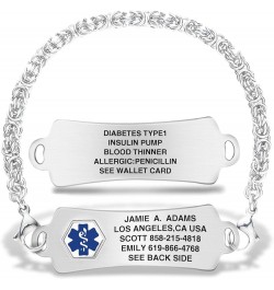 Custom Engraved Medical Alert Bracelets for Women/Men, Stainless Steel Medical Bracelet, Medical ID Bracelet w/Free Engraving...