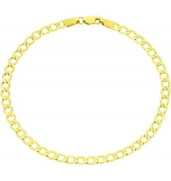 14k Yellow Gold 3.5mm Cuban Curb Link Chain Bracelet or Anklet, Womens Mens Jewelry 7" 7.5" 8" 8.5" 9 Yellow 7.5 $66.50 Anklets