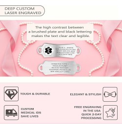 Custom Engraved Medical Alert Bracelets for Women/Men, Stainless Steel Medical Bracelet, Medical ID Bracelet w/Free Engraving...