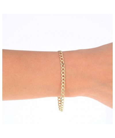 14k Yellow Gold 3.5mm Cuban Curb Link Chain Bracelet or Anklet, Womens Mens Jewelry 7" 7.5" 8" 8.5" 9 Yellow 7.5 $66.50 Anklets