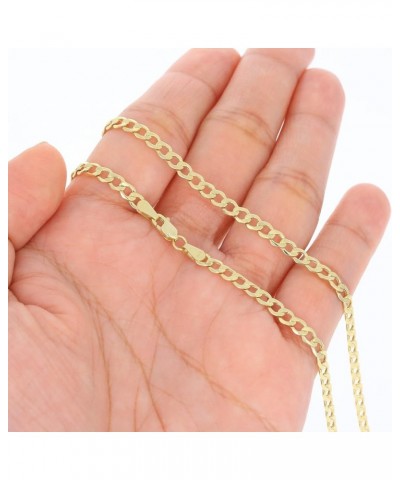 14k Yellow Gold 3.5mm Cuban Curb Link Chain Bracelet or Anklet, Womens Mens Jewelry 7" 7.5" 8" 8.5" 9 Yellow 7.5 $66.50 Anklets