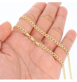 14k Yellow Gold 3.5mm Cuban Curb Link Chain Bracelet or Anklet, Womens Mens Jewelry 7" 7.5" 8" 8.5" 9 Yellow 7.5 $66.50 Anklets