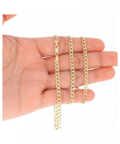 14k Yellow Gold 3.5mm Cuban Curb Link Chain Bracelet or Anklet, Womens Mens Jewelry 7" 7.5" 8" 8.5" 9 Yellow 7.5 $66.50 Anklets