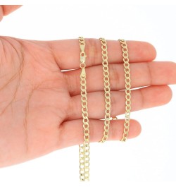 14k Yellow Gold 3.5mm Cuban Curb Link Chain Bracelet or Anklet, Womens Mens Jewelry 7" 7.5" 8" 8.5" 9 Yellow 7.5 $66.50 Anklets