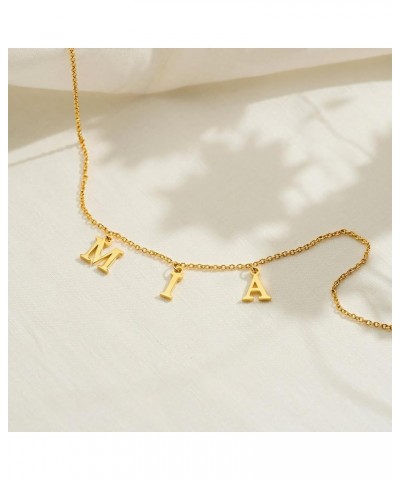 Uppercase Letter Charm Name Necklace Personlized Initial Alphabet Pendant Jewelry with 14K Gold Plated for Women Choker Brian...