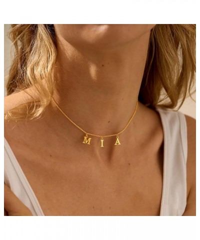 Uppercase Letter Charm Name Necklace Personlized Initial Alphabet Pendant Jewelry with 14K Gold Plated for Women Choker Brian...