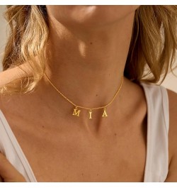 Uppercase Letter Charm Name Necklace Personlized Initial Alphabet Pendant Jewelry with 14K Gold Plated for Women Choker Brian...