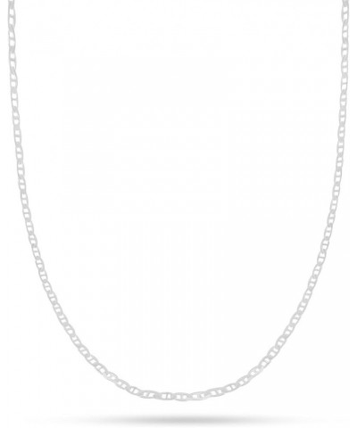 925 Sterling Silver 2mm, 3mm, 3.5mm, 5.5mm Flat Mariner/Marina Link Chain Necklace 20.0 Inches 2MM $16.00 Necklaces