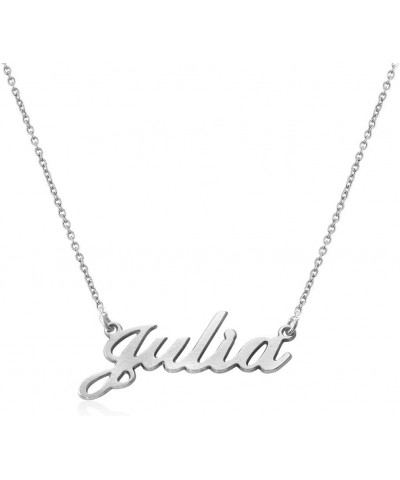 MYKA – Personalized Classic Name Necklace – Custom Made Nameplate Pendant Precious Metals Sterling Silver and Gold – Customiz...