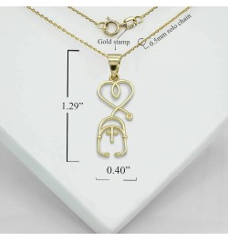 Dainty 10k Gold Cross Stethoscope Pendant Necklace Yellow Gold 16.0 Inches $67.99 Necklaces