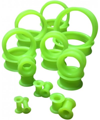 PAIR of Green Soft Silicone Ear Tunnels Plugs - up to size 50mm! 1&1/8" (28mm) $9.54 Body Jewelry