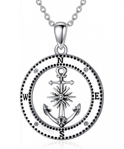 Anchor Necklace for Women 925 Sterling Silver Compass Pendant Nautical Jewelry for Birthday Christmas $22.54 Necklaces