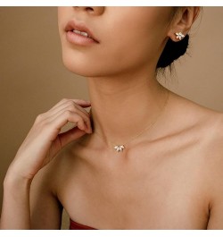 Gold Necklace for Women,Dainty Gold Necklaces 14k Gold Plated Diamond Necklaces Cute CZ Solitaire Choker Necklaces for Women ...