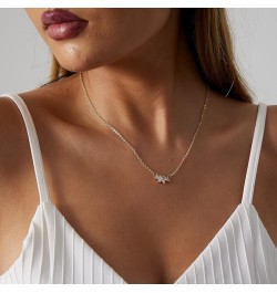 Gold Necklace for Women,Dainty Gold Necklaces 14k Gold Plated Diamond Necklaces Cute CZ Solitaire Choker Necklaces for Women ...