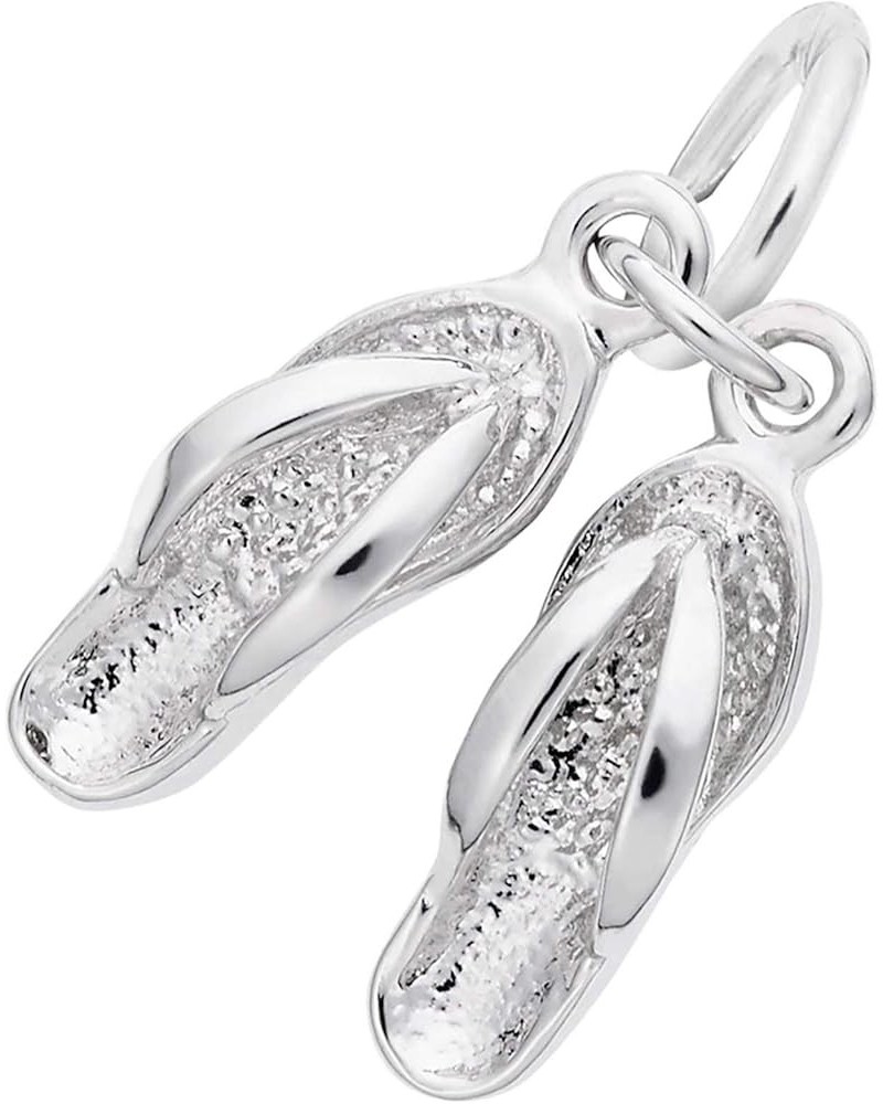 Flip Flops Charm White Gold $22.83 Bracelets