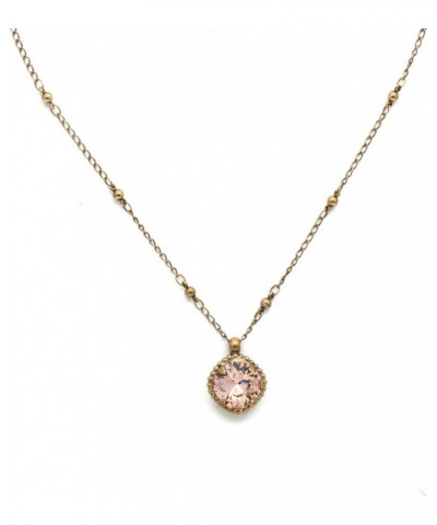 Essentials Cushion-Cut Solitaire Pendant Necklace Antique Gold-Tone Vintage Rose $21.92 Necklaces