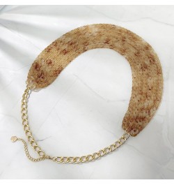 Exaggerated Layered Long Acrylic beads Necklace Fashion 6 Layer Oval Link Chain Necklace Wome Light Brown $9.68 Necklaces