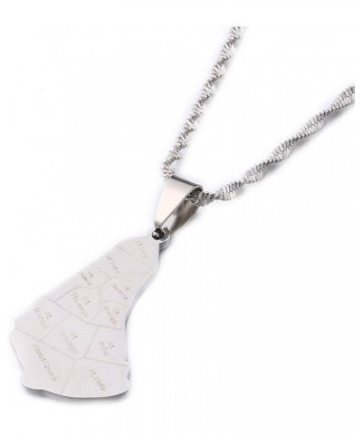 Stainless Steel Map of the Barbados Island Pendant Necklaces Maps Jewelry silver $8.25 Necklaces