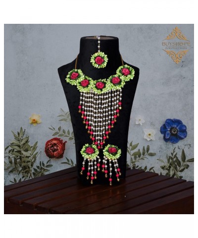 Dazzlegems Indian Flower Gota Patti Jewelry Set For Haldi Mehandi Baby Shower Wedding Women Girls,Best Gift For New Year $16....