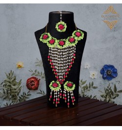 Dazzlegems Indian Flower Gota Patti Jewelry Set For Haldi Mehandi Baby Shower Wedding Women Girls,Best Gift For New Year $16....