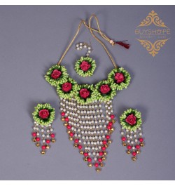 Dazzlegems Indian Flower Gota Patti Jewelry Set For Haldi Mehandi Baby Shower Wedding Women Girls,Best Gift For New Year $16....